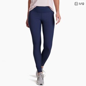 KUHL Transcendr Leggings XS Yoga Hiking Outdoor Navy Blue Water Resist Softshell